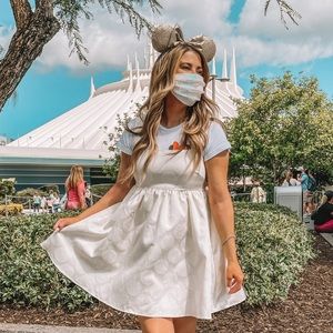 White and cream shines dress overalls